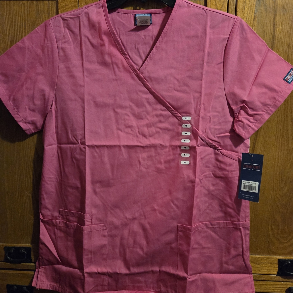 NWOT Cherokee Women's Pink Scrub Set Top and Bottoms